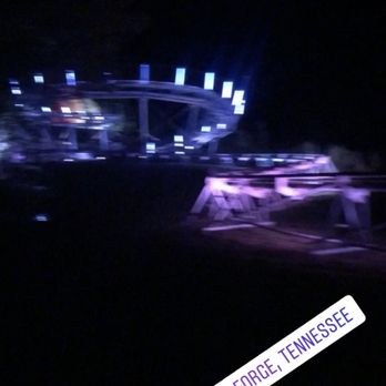 Rocky Top Mountain Coaster - The track at night - Amusement Parks Near Me - Pigeon Forge, Tennessee