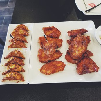 Bonchon Natomas - Potstickers and chicken strips half and half - Korean Near Me - Sacramento, California