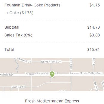 Fresh Mediterranean Express - Electronic receipt system. - Mediterranean Near Me - Waukee, Iowa Fresh Mediterranean Express - Electronic receipt system. - Mediterranean Near Me - Waukee, Iowa