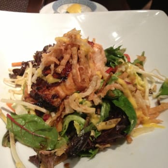 AnQi Bistro - Part of restaurant week prefix (8/22/13) - Salmon salad: very good! - Asian Fusion Near Me - Costa Mesa, California AnQi Bistro - Part of restaurant week prefix (8/22/13) - Salmon salad: very good! - Asian Fusion Near Me - Costa Mesa, California