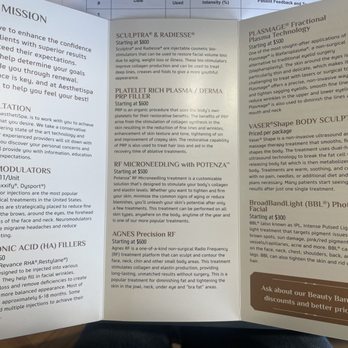 AesthetiSpa Laser and Wellness Center - 2nd Page of Brochure - Laser Hair Removal Near Me - Grants Pass, Oregon