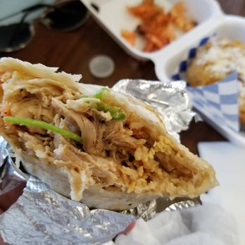 Blue Saigon - Spicy chicken fried rice Saigon burrito. Exquisite! - Asian Fusion Near Me - Pittsburg, California