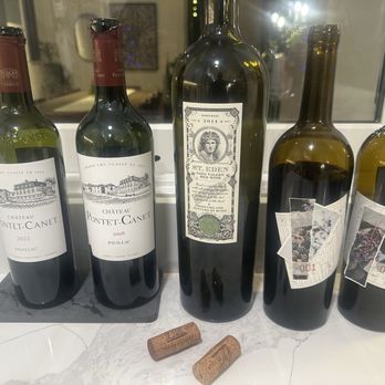 Chef Manny  - Wine lineup from the dinner. - Personal Chefs Near Me