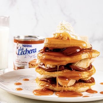 The Breakfast Bar - Dulce de Leche Pancakes picture on the menu - Breakfast & Brunch Near Me - Duluth, Georgia The Breakfast Bar - Dulce de Leche Pancakes picture on the menu - Breakfast & Brunch Near Me - Duluth, Georgia