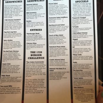 1720 Burger Bar - Menu - Burgers Near Me - Florence, South Carolina