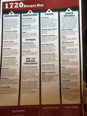 Menu photo 3 1720 Burger Bar Florence, SC Menu photo 3 1720 Burger Bar Florence, SC