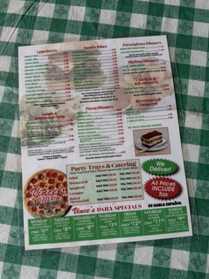 Menu photo 1 Vince's Pizza Niles, IL