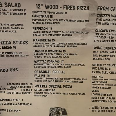 Menu photo 1 Candyman Pizza Tonawanda, NY Menu photo 1 Candyman Pizza Tonawanda, NY
