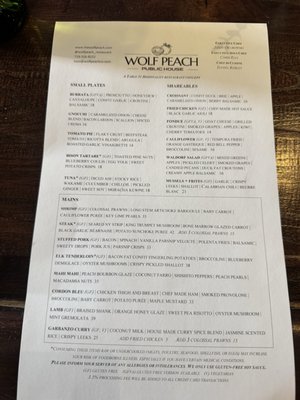 Menu photo 1 Wolf Peach Public House Parker, CO Menu photo 1 Wolf Peach Public House Parker, CO