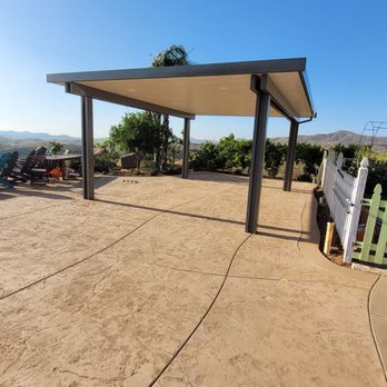 Re-Leaf Landscape - Covered patio with new stamped concrete - Landscaping Near Me - Winchester, California