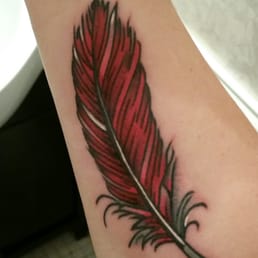 Cardinal feather by Krooked Ken