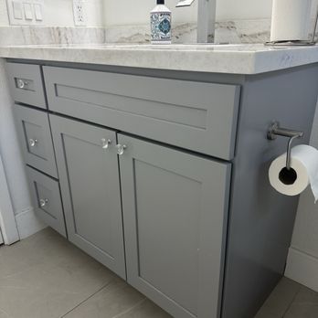 INCA Kitchen & Bath - Gray shaker vanity - Cabinetry Near Me - North Hollywood, California INCA Kitchen & Bath - Gray shaker vanity - Cabinetry Near Me - North Hollywood, California