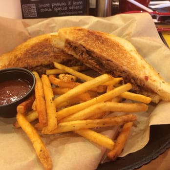 Toasted - Braised brisket grilled cheese with truffle fries and BBQ sauce on the side. Excellent - Vegan Near Me - Winter Park, Florida Toasted - Braised brisket grilled cheese with truffle fries and BBQ sauce on the side. Excellent - Vegan Near Me - Winter Park, Florida