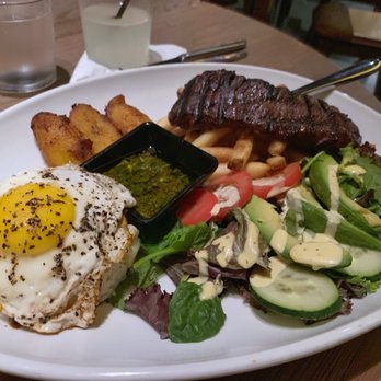 Pisco Y Nazca - Bistec A La Pobre (skirt steak, fried, fried egg, house salad, sweet plantains and ají de la casa) $25 - Gastropubs Near Me - Kendall, Florida Pisco Y Nazca - Bistec A La Pobre (skirt steak, fried, fried egg, house salad, sweet plantains and ají de la casa) $25 - Gastropubs Near Me - Kendall, Florida