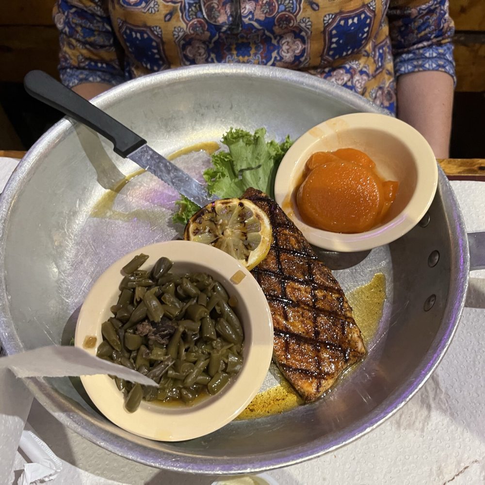 Lamberts Cafe - Salmon, green beans. And yams - American Near Me - Sikeston, Missouri Lamberts Cafe - Salmon, green beans. And yams - American Near Me - Sikeston, Missouri