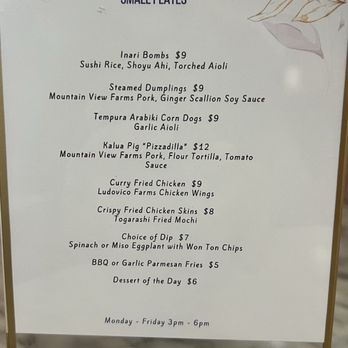 Artizen - Happy Hour Menu - Cafes Near Me - Honolulu, Hawaii