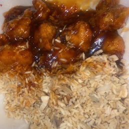 86. General Tso's Chicken and rice