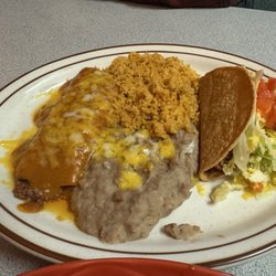 Juan's El Caporal - Taco enchilada combo.