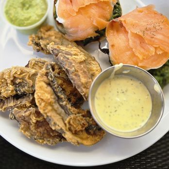 Eggspresso - Salmon avocado toast with mushroom fries - Breakfast & Brunch Near Me - Fullerton, California