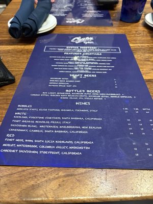 Menu photo 1 The Oyster Bar Las Vegas, NV