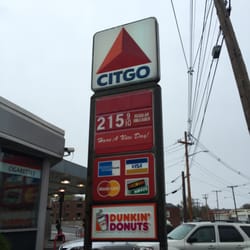 Citgo Gas Station & Mini Mart - Norwood Citgo Gas Station -- 145 Broadway, Junction of Guild Street, Norwood           Sign