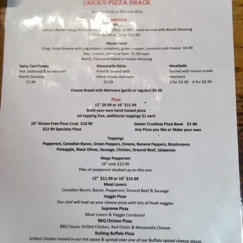 Crick’s Pizza Shack - Menu - Pizza Near Me - Princeton, North Carolina Crick’s Pizza Shack - Menu - Pizza Near Me - Princeton, North Carolina