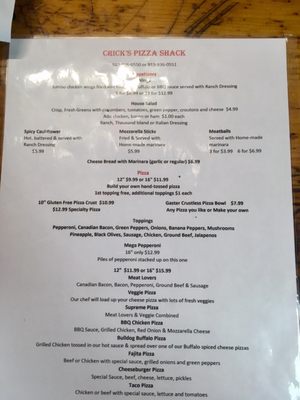 Menu photo 5 Crick’s Pizza Shack Princeton, NC Menu photo 5 Crick’s Pizza Shack Princeton, NC