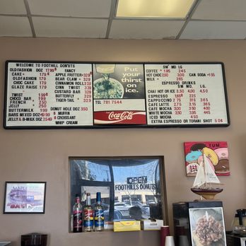 Foothills Donuts - Menu - Bakeries Near Me - Roseville, California