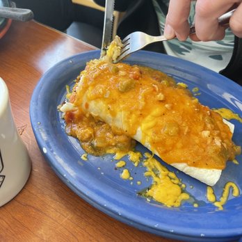 Sam's No 3 - Half a kitchen sink burrito- husband and son shared. - Breakfast & Brunch Near Me - Denver, Colorado