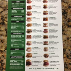 Front Page Deli - Menu