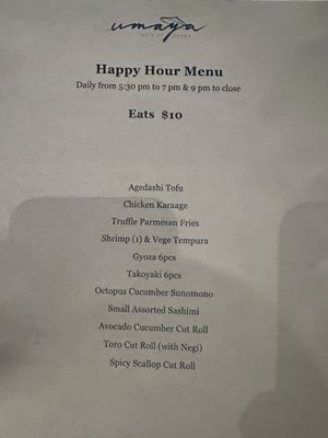 Menu photo 8 Umaya LA Los Angeles, CA
