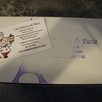 Les Delices De Paris - The packaging and the business card of Les Delices De Paris August 23rd 2012. - Bakeries Near Me - Denver, Colorado