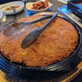 Chungdam - Seafood pancake with crunchy noodles top - Korean Near Me - Santa Clara, California Chungdam - Seafood pancake with crunchy noodles top - Korean Near Me - Santa Clara, California