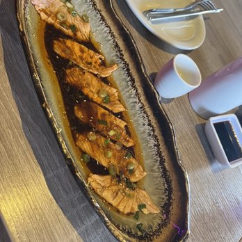 Jing - Salmon sashimi with hot sesame oil. - Sushi Bars Near Me - Aspen, Colorado