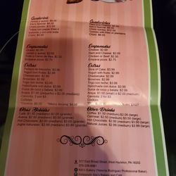 Kiki's Bakery - Menu back