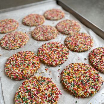 Saladelia Cafe & Catering - tray of sprinkle cookies - Mediterranean Near Me - Durham, North Carolina Saladelia Cafe & Catering - tray of sprinkle cookies - Mediterranean Near Me - Durham, North Carolina