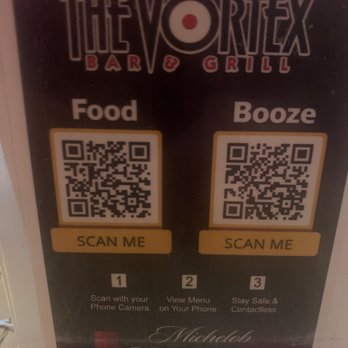 Vortex Bar & Grill - The menu via QR codes - American Near Me - Atlanta, Georgia