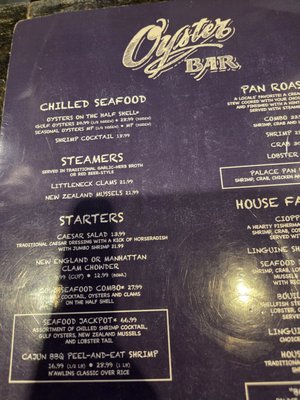 Menu photo 1 The Palace Station Oyster Bar Las Vegas, NV