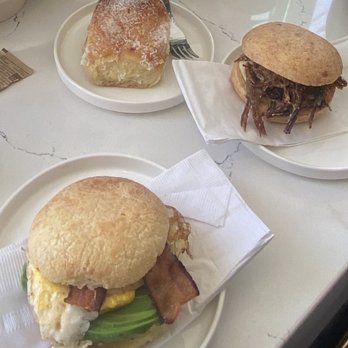 Cafe de Casa - Coconut pastry and dried beef and mozzarella sandwich - Brazilian Near Me - San Francisco, California