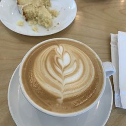 Latte, Irish cream loaf slice Latte, Irish cream loaf slice