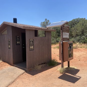 Boynton Canyon Trail - Restroom and kiosk to pay for parking. - Hiking Near Me - Sedona, Arizona Boynton Canyon Trail - Restroom and kiosk to pay for parking. - Hiking Near Me - Sedona, Arizona
