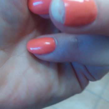 City Nails & Spa - Not a great pic of how thin the acrylic is but you can see how bad the nail broke. - Nail Salons Near Me - Oakley, California City Nails & Spa - Not a great pic of how thin the acrylic is but you can see how bad the nail broke. - Nail Salons Near Me - Oakley, California