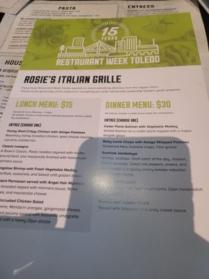 Menu photo 1 Rosie's Italian Grille Toledo, OH