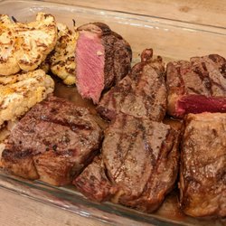 Penngrove Market - Grilled cauliflower and NY strip steak from Penngrove Market.