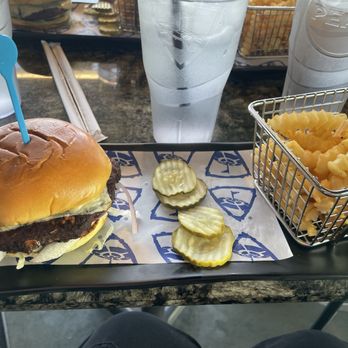 Topgolf - All American Burger (veggie patty) with fries - Golf Near Me - San Jose, California