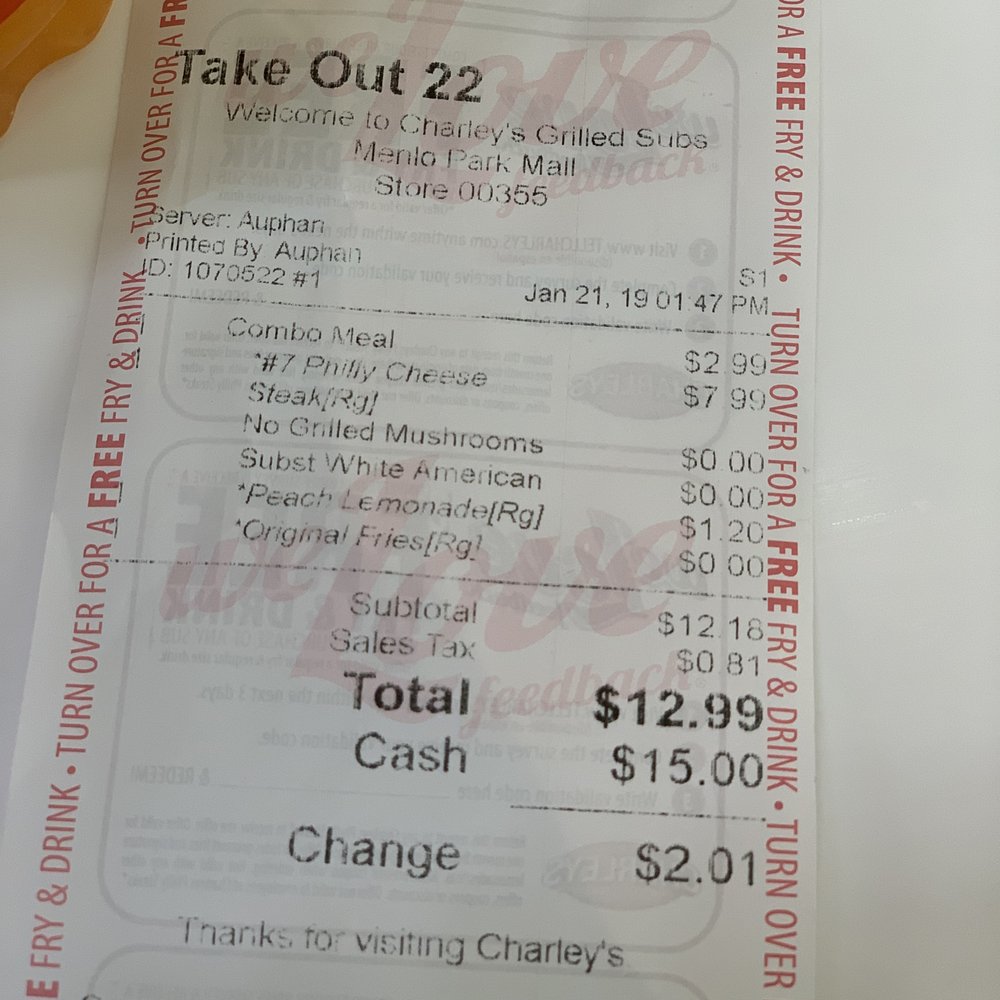 Charleys Cheesesteaks - Cheesesteaks Near Me - Edison, New Jersey