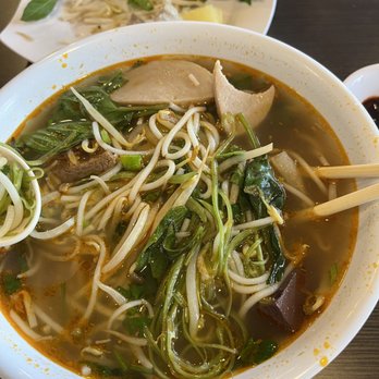 Pho Time - Bun Bo Hue after I mixed my veggies in - Vietnamese Near Me - Aiea, Hawaii Pho Time - Bun Bo Hue after I mixed my veggies in - Vietnamese Near Me - Aiea, Hawaii