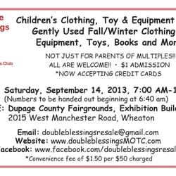 Double Blessings Resale - Fall/Winter 2013 Resale, September 14, 2013