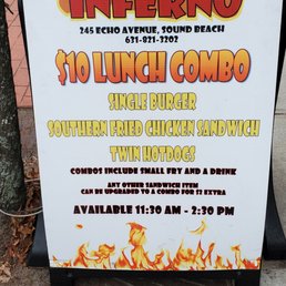 a sign for a lunch combo