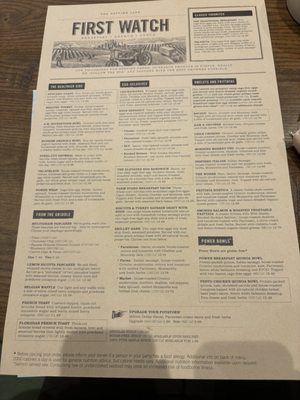 Menu photo 5 First Watch Jacksonville, FL